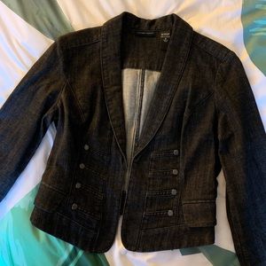 Dark denim military style blazer